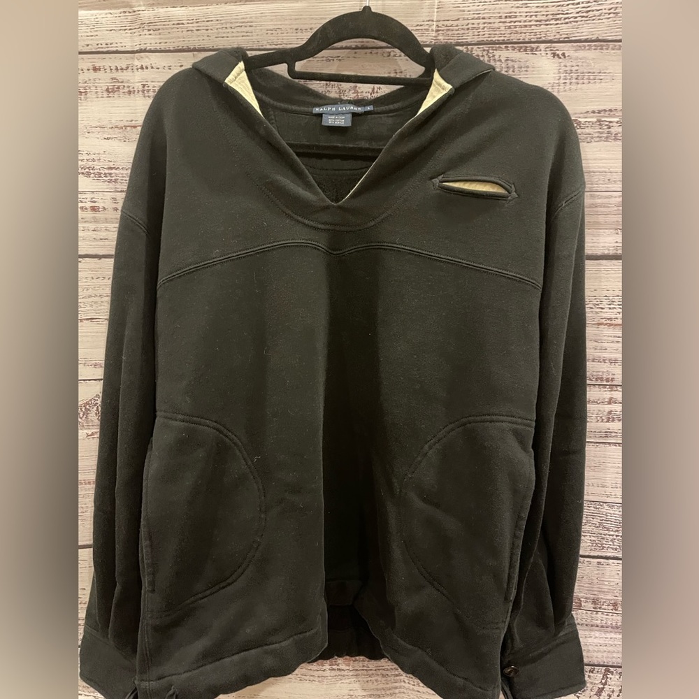 Black Ralph Lauren hooded naval inspired hoodie
